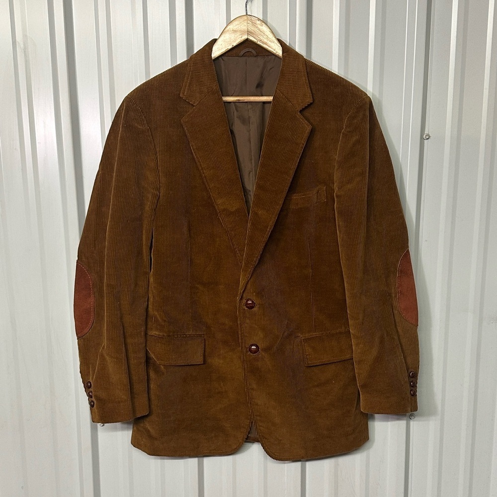 Vintage Brown Corduroy Blazer Mens Retro Sport Coat Dark Academia Preppy